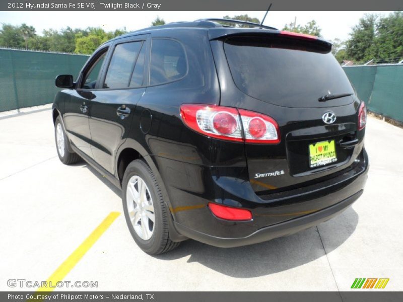 Twilight Black / Gray 2012 Hyundai Santa Fe SE V6