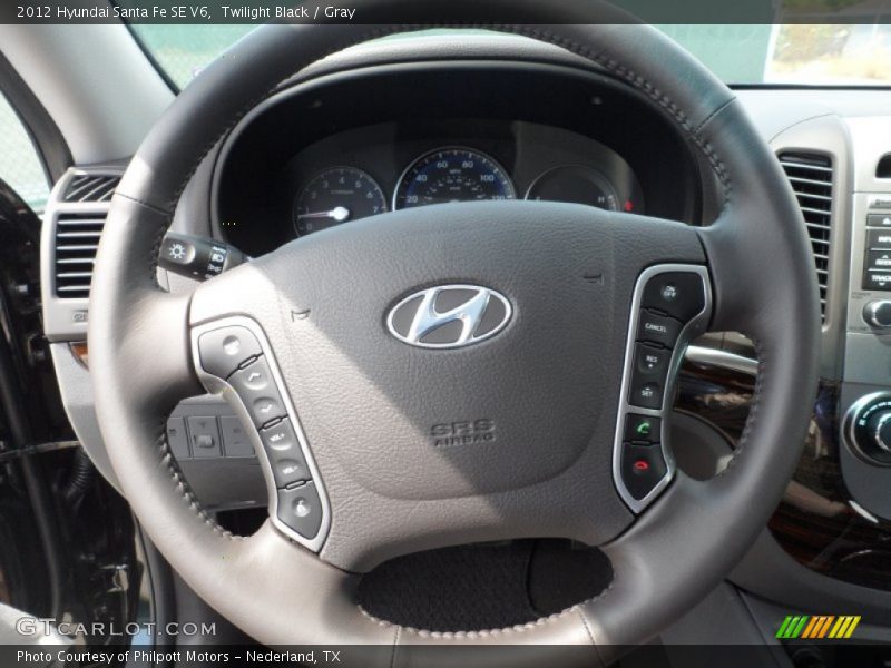 Twilight Black / Gray 2012 Hyundai Santa Fe SE V6