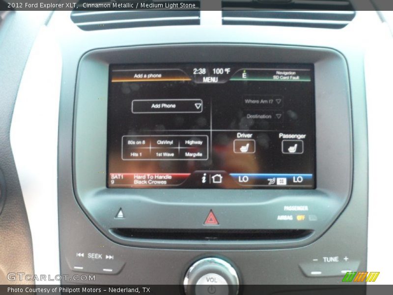 Controls of 2012 Explorer XLT