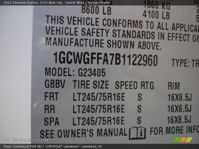 Summit White / Medium Pewter 2011 Chevrolet Express 2500 Work Van