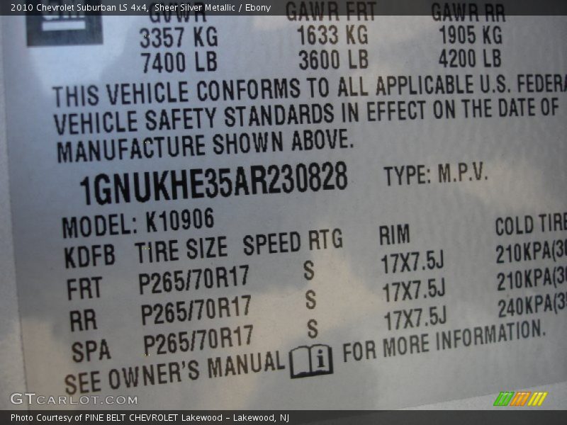 Sheer Silver Metallic / Ebony 2010 Chevrolet Suburban LS 4x4