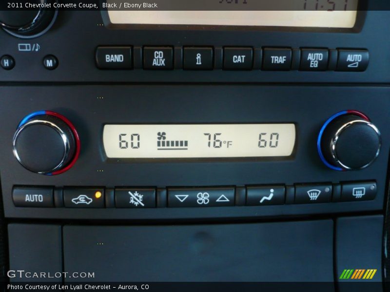 Controls of 2011 Corvette Coupe