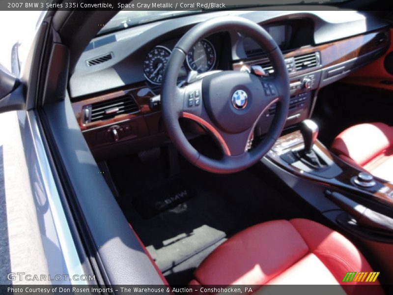 Space Gray Metallic / Coral Red/Black 2007 BMW 3 Series 335i Convertible