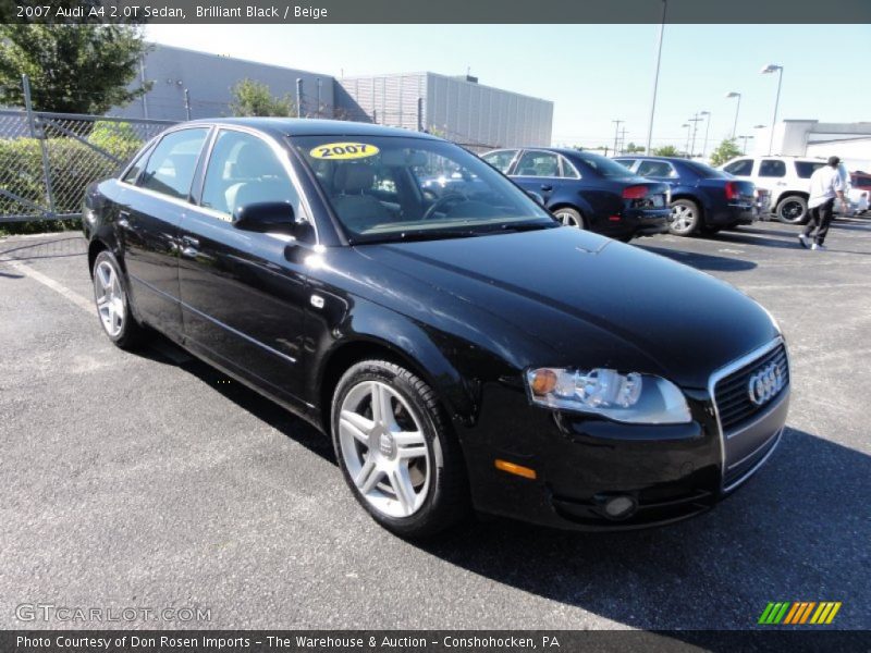 Brilliant Black / Beige 2007 Audi A4 2.0T Sedan