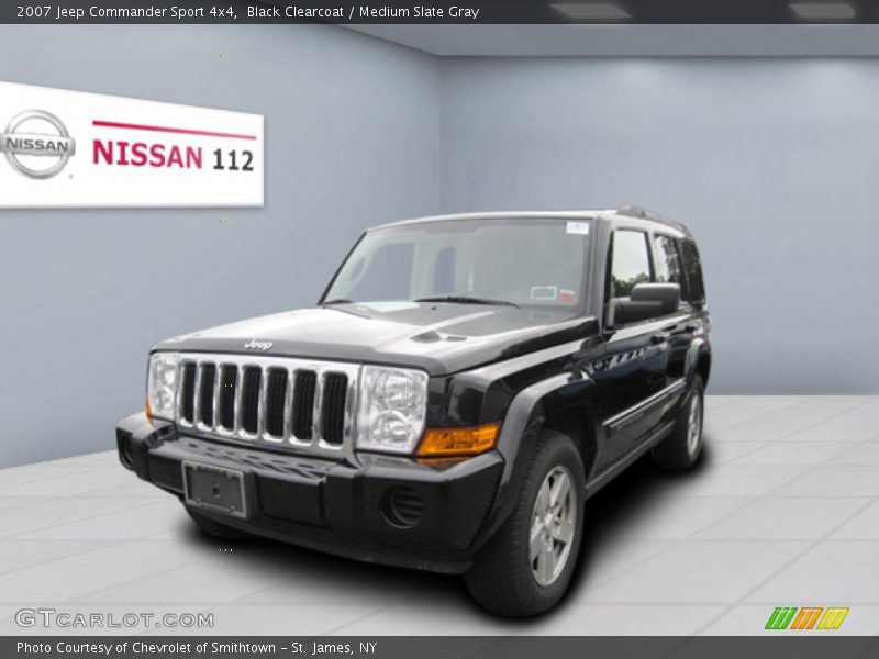Black Clearcoat / Medium Slate Gray 2007 Jeep Commander Sport 4x4