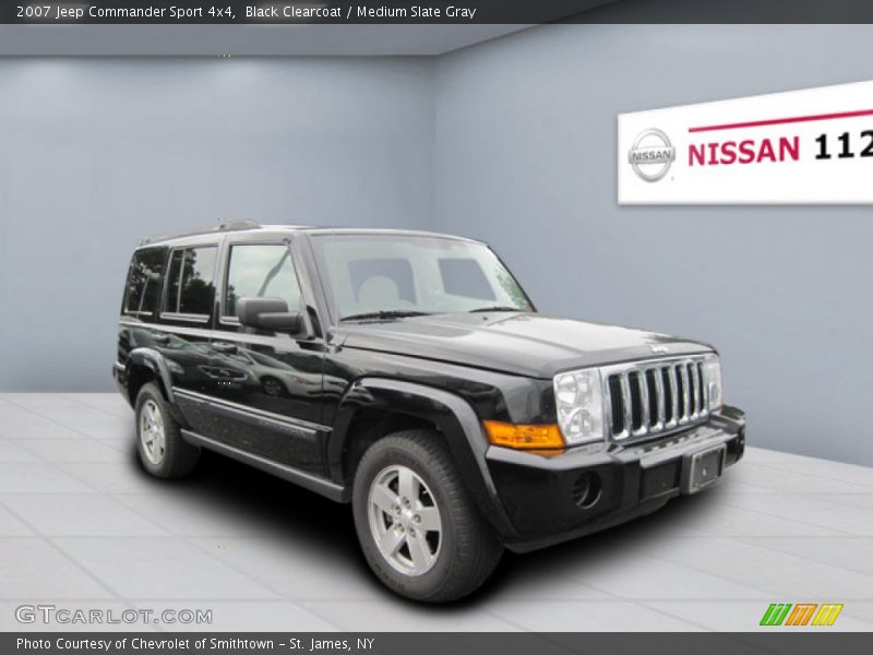 Black Clearcoat / Medium Slate Gray 2007 Jeep Commander Sport 4x4