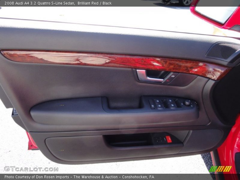 Brilliant Red / Black 2008 Audi A4 3.2 Quattro S-Line Sedan