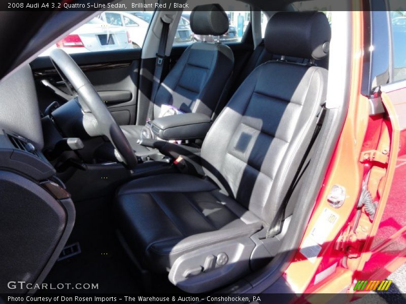 Brilliant Red / Black 2008 Audi A4 3.2 Quattro S-Line Sedan