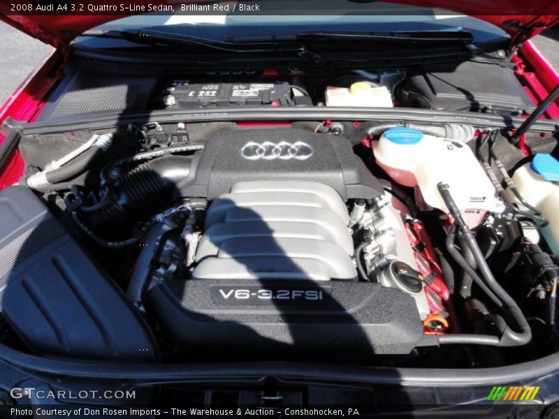 Brilliant Red / Black 2008 Audi A4 3.2 Quattro S-Line Sedan
