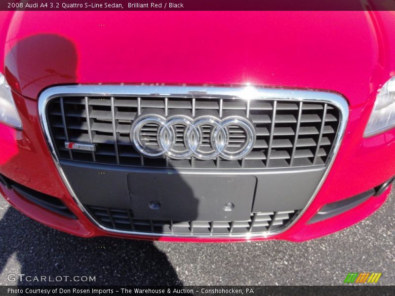 Brilliant Red / Black 2008 Audi A4 3.2 Quattro S-Line Sedan