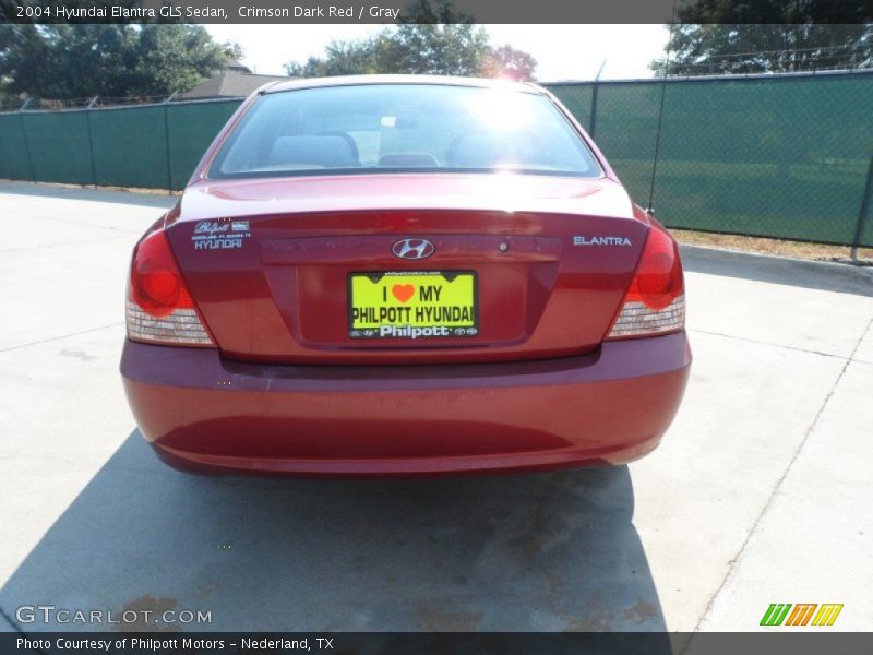 Crimson Dark Red / Gray 2004 Hyundai Elantra GLS Sedan