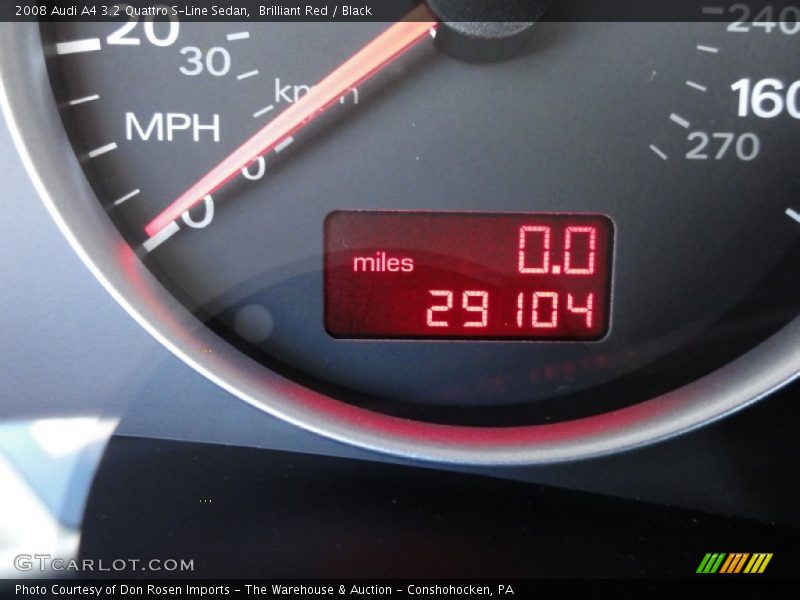 Brilliant Red / Black 2008 Audi A4 3.2 Quattro S-Line Sedan