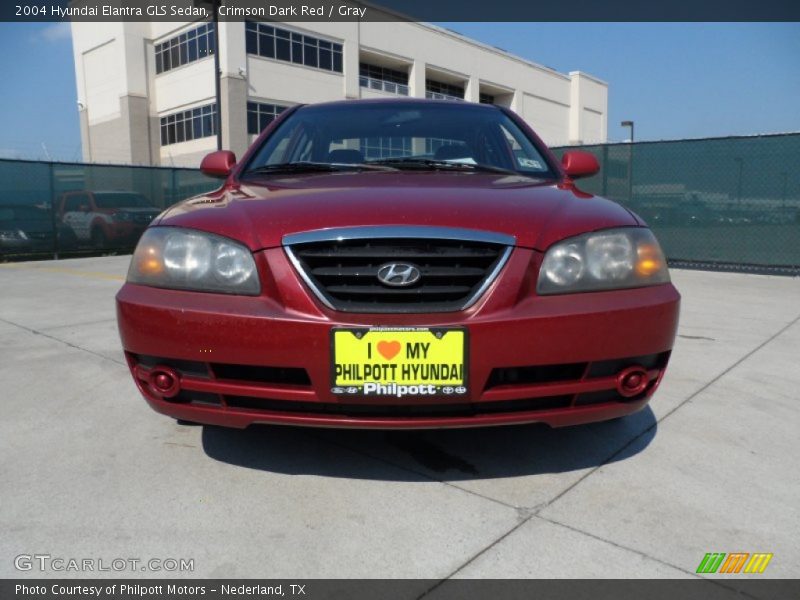 Crimson Dark Red / Gray 2004 Hyundai Elantra GLS Sedan