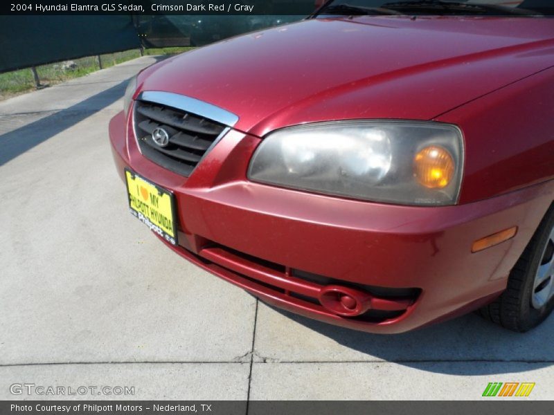 Crimson Dark Red / Gray 2004 Hyundai Elantra GLS Sedan
