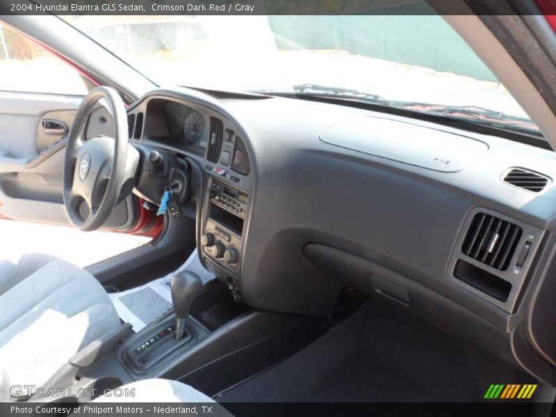 Crimson Dark Red / Gray 2004 Hyundai Elantra GLS Sedan