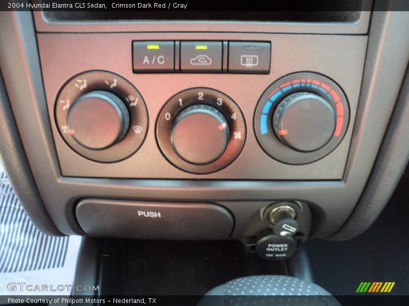 Crimson Dark Red / Gray 2004 Hyundai Elantra GLS Sedan
