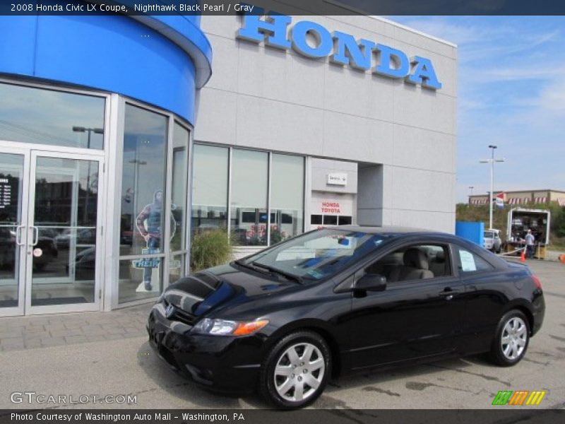 Nighthawk Black Pearl / Gray 2008 Honda Civic LX Coupe