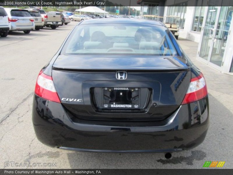 Nighthawk Black Pearl / Gray 2008 Honda Civic LX Coupe