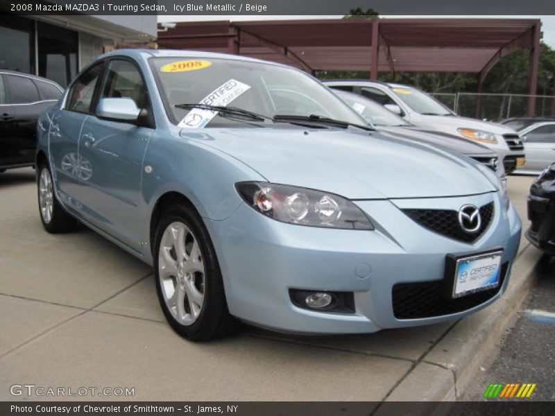 Icy Blue Metallic / Beige 2008 Mazda MAZDA3 i Touring Sedan