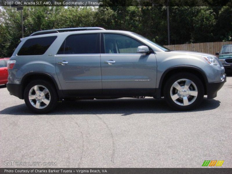 Blue Gold Metallic / Titanium 2007 GMC Acadia SLT AWD