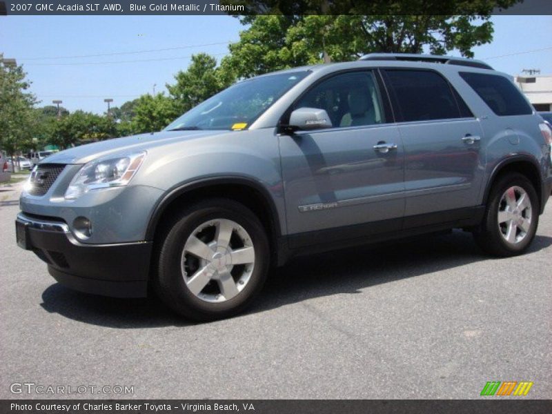 Blue Gold Metallic / Titanium 2007 GMC Acadia SLT AWD