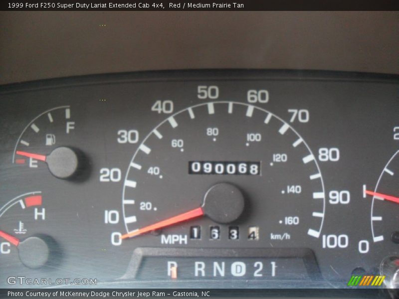 Red / Medium Prairie Tan 1999 Ford F250 Super Duty Lariat Extended Cab 4x4