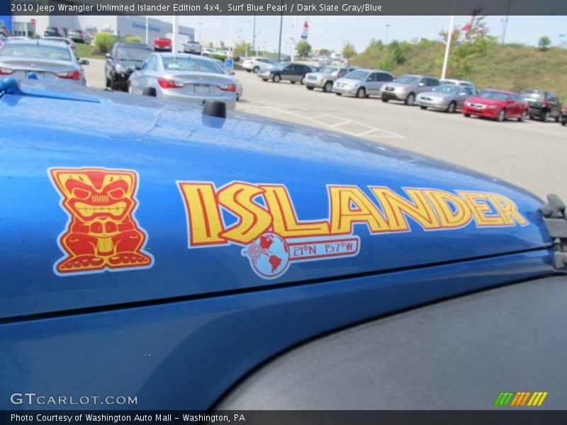 Surf Blue Pearl / Dark Slate Gray/Blue 2010 Jeep Wrangler Unlimited Islander Edition 4x4