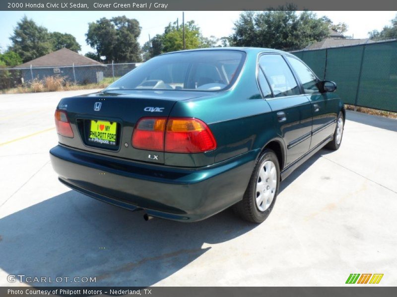 Clover Green Pearl / Gray 2000 Honda Civic LX Sedan