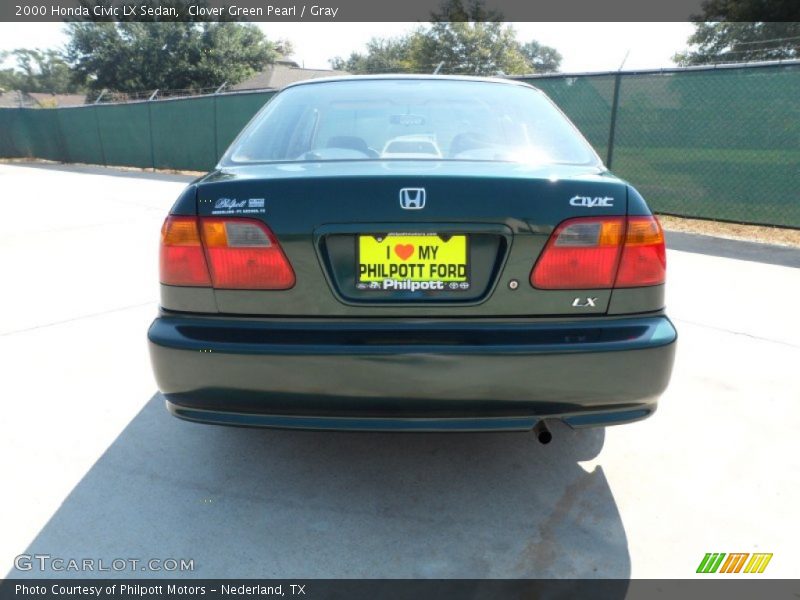 Clover Green Pearl / Gray 2000 Honda Civic LX Sedan