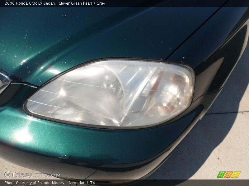 Clover Green Pearl / Gray 2000 Honda Civic LX Sedan