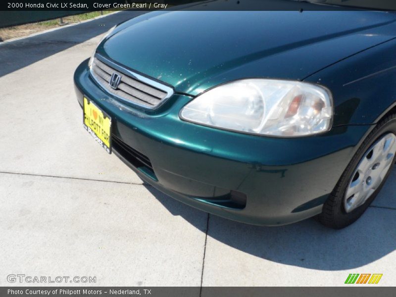 Clover Green Pearl / Gray 2000 Honda Civic LX Sedan