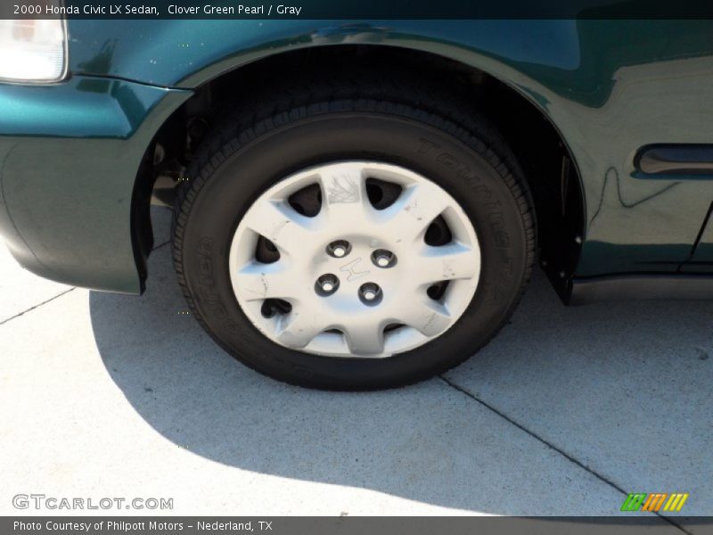 Clover Green Pearl / Gray 2000 Honda Civic LX Sedan