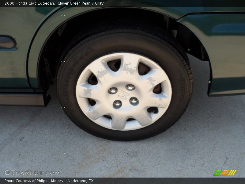 Clover Green Pearl / Gray 2000 Honda Civic LX Sedan