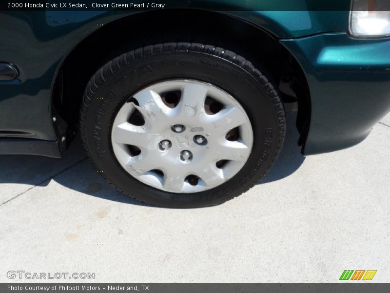 Clover Green Pearl / Gray 2000 Honda Civic LX Sedan