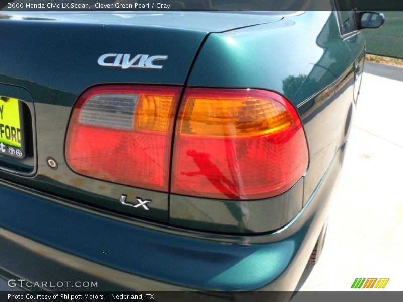 Clover Green Pearl / Gray 2000 Honda Civic LX Sedan