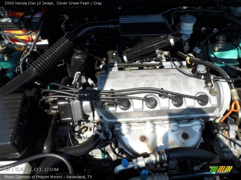 Clover Green Pearl / Gray 2000 Honda Civic LX Sedan