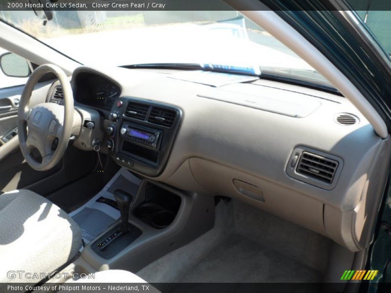Clover Green Pearl / Gray 2000 Honda Civic LX Sedan