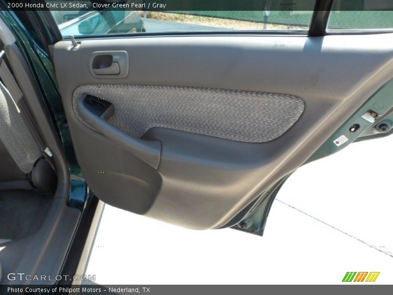 Clover Green Pearl / Gray 2000 Honda Civic LX Sedan