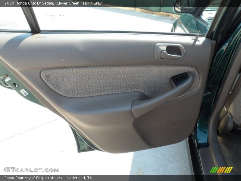 Clover Green Pearl / Gray 2000 Honda Civic LX Sedan