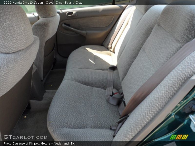 Clover Green Pearl / Gray 2000 Honda Civic LX Sedan