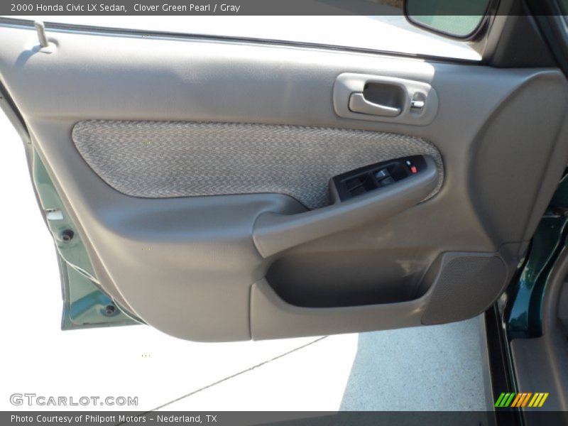 Clover Green Pearl / Gray 2000 Honda Civic LX Sedan