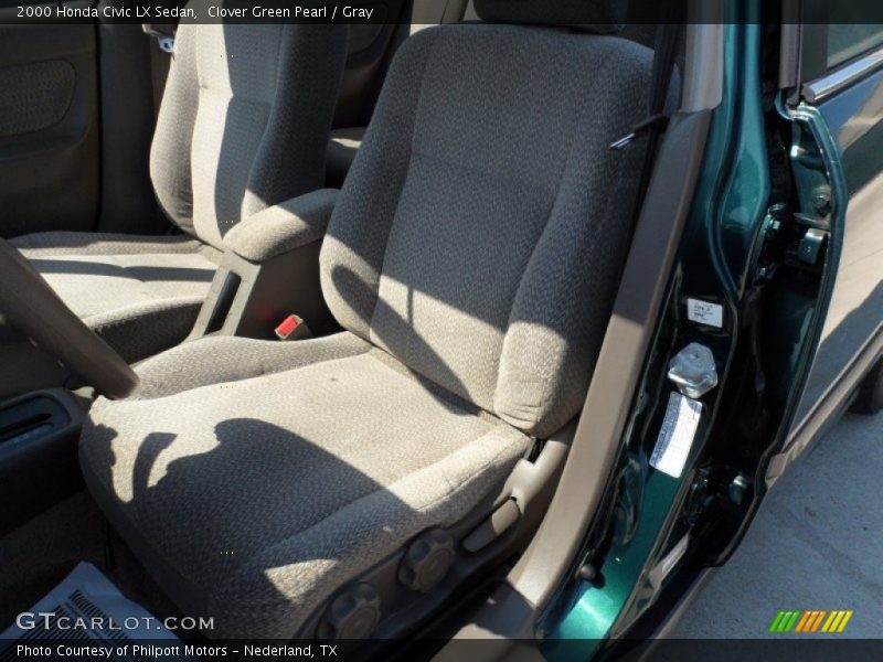 Clover Green Pearl / Gray 2000 Honda Civic LX Sedan
