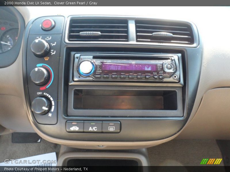 Clover Green Pearl / Gray 2000 Honda Civic LX Sedan