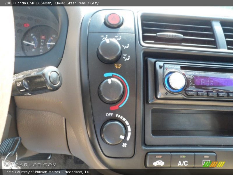 Clover Green Pearl / Gray 2000 Honda Civic LX Sedan