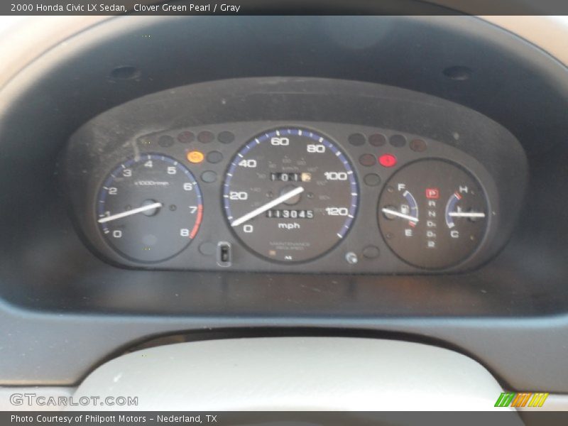 Clover Green Pearl / Gray 2000 Honda Civic LX Sedan