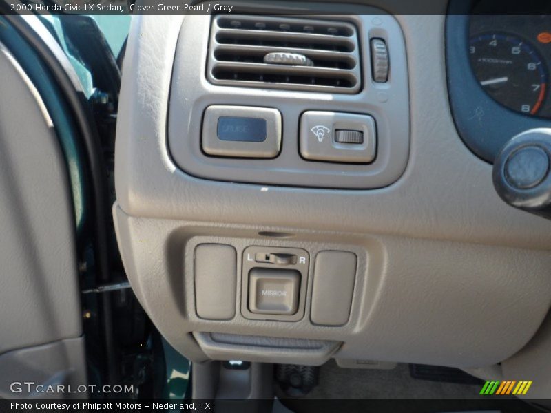 Clover Green Pearl / Gray 2000 Honda Civic LX Sedan