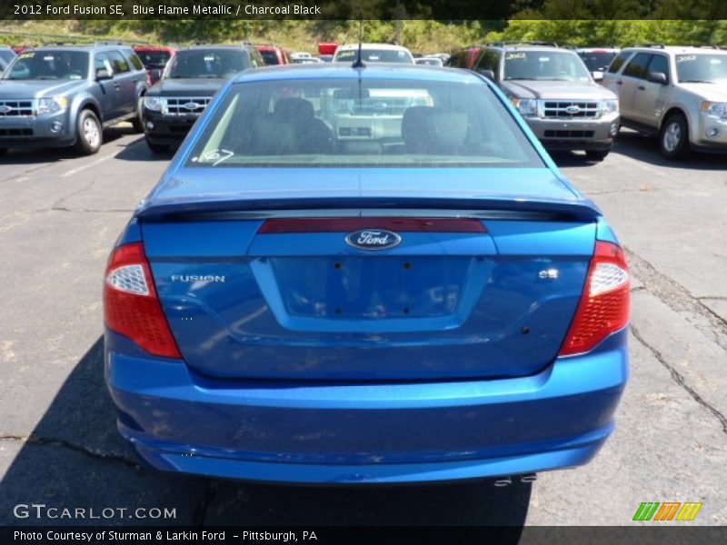 Blue Flame Metallic / Charcoal Black 2012 Ford Fusion SE