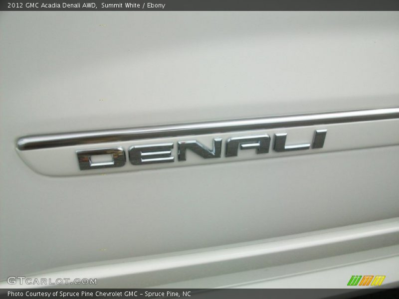 Summit White / Ebony 2012 GMC Acadia Denali AWD