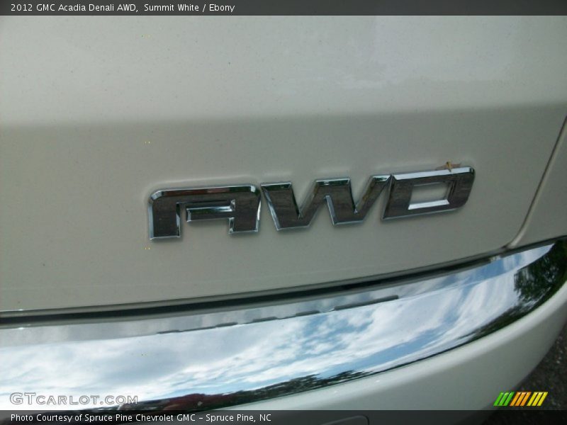 Summit White / Ebony 2012 GMC Acadia Denali AWD