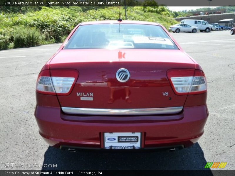 Vivid Red Metallic / Dark Charcoal 2008 Mercury Milan V6 Premier